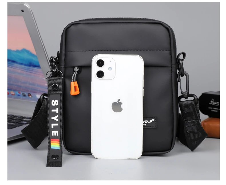 Messenger Sling Bags For Men Casual Oxford Small Zipper Crossbody Pouch Simple Mini Crossbody Phone Bag Male Side Shoulder Bag