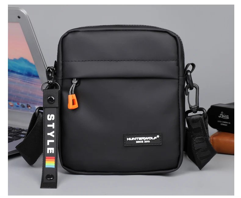 Messenger Sling Bags For Men Casual Oxford Small Zipper Crossbody Pouch Simple Mini Crossbody Phone Bag Male Side Shoulder Bag