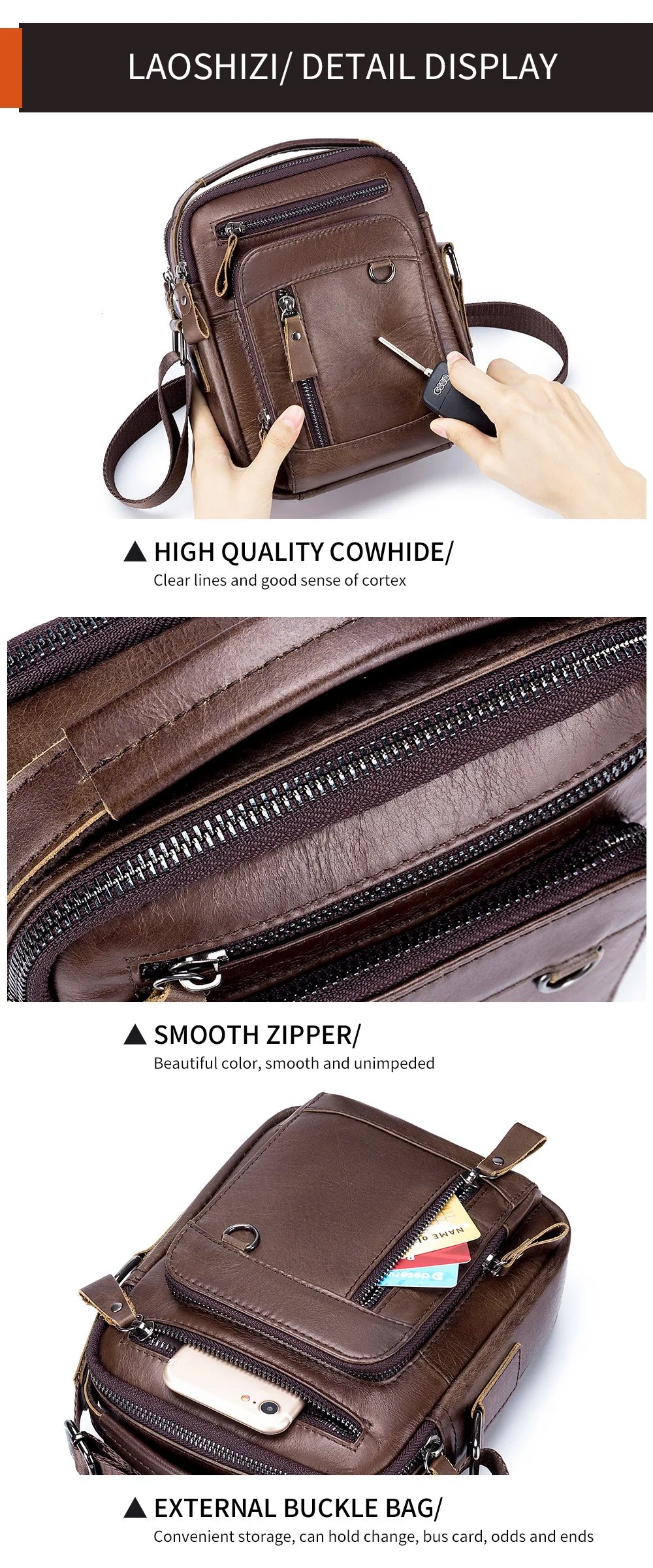 Brand 100% Genuine Leather Men's Shoulder Bags Messenger Bag for Men Crossbody Bags new Small Man Designer Handbag Bolso Male