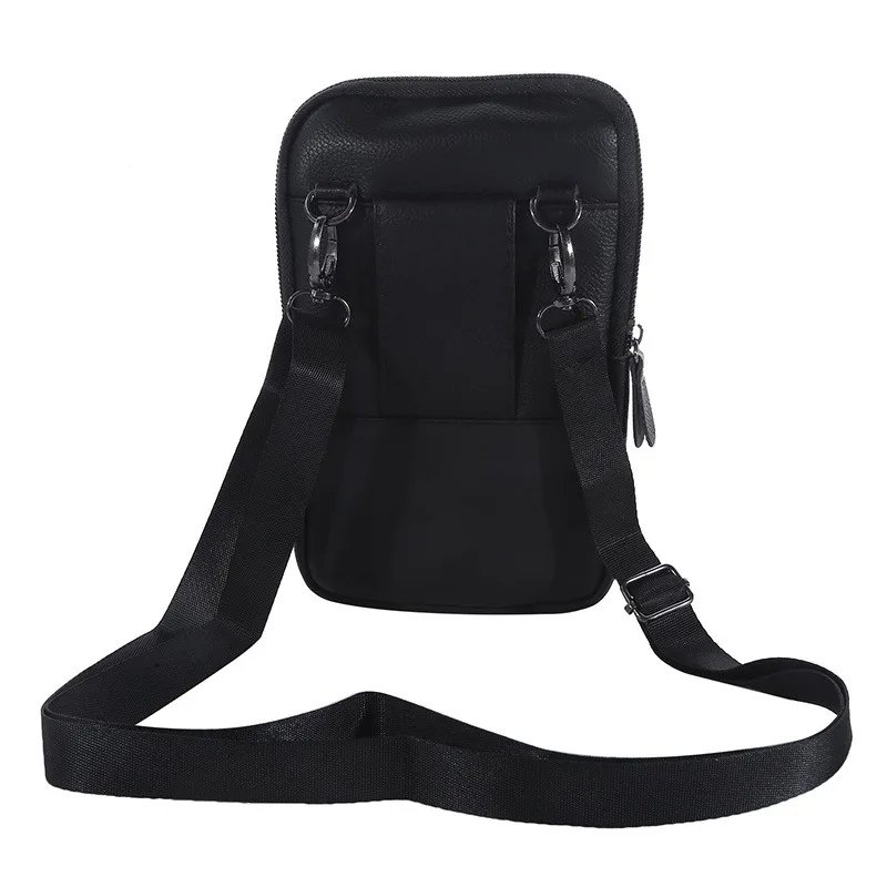 Leather Waist Bag Men's Mobile Phone Bag Wearing Belt Outdoor Sport One Shoulder Small Bag Doing Business Crossbody Bags