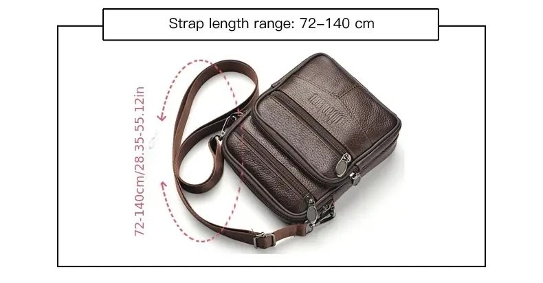Men's New Genuine Leather Crossbody Bag Vertical Trendy Multifunctional Shoulder Bag Briefcase Casual Travel Messenger Bag