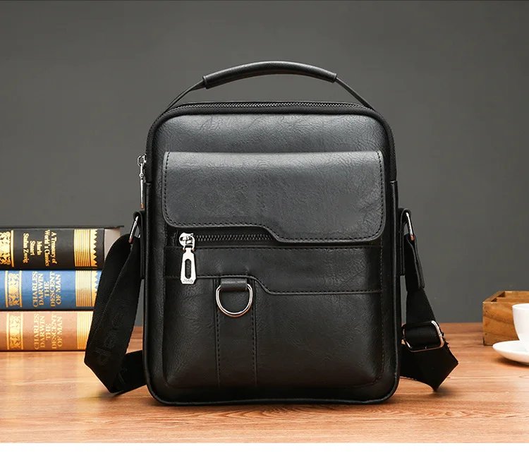 2024 Summer New Vintage Men Crossbody Bag Leather Shoulder Bag For Men Handbags Brown Black Business Messenger Bag Male Flap
