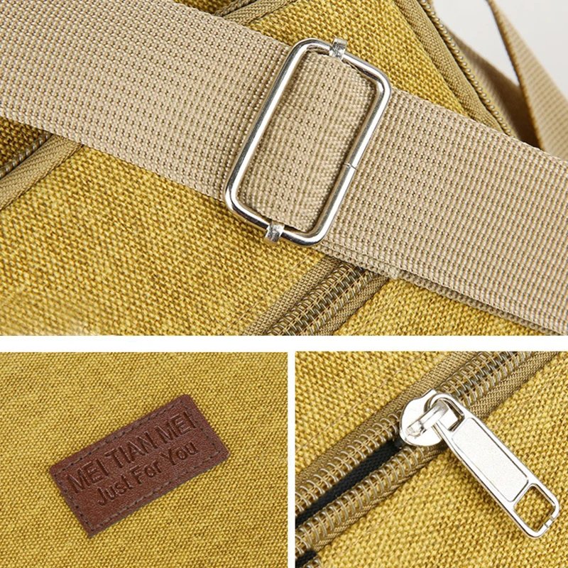 Men Canvas Shoulder Bags Casual Tote Travel Men's Crossbody Bag Luxury Messenger Bags Multi Pocket Bag Men Purses And Handbags