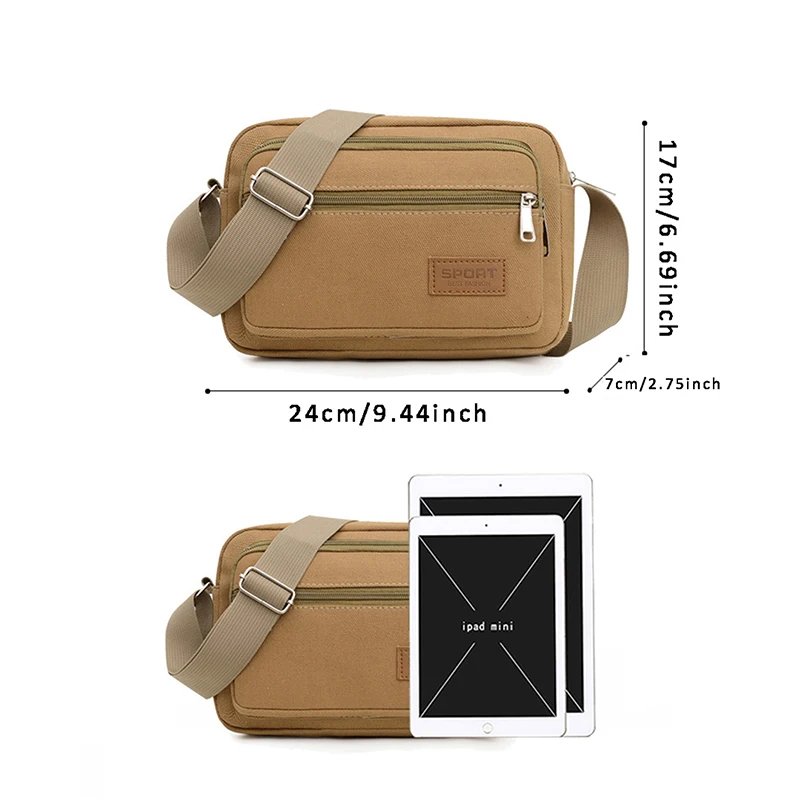 Men Canvas Shoulder Bags Casual Tote Travel Men's Crossbody Bag Luxury Messenger Bags Multi Pocket Bag Men Purses And Handbags