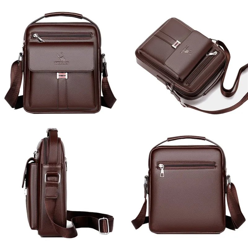 Men's Genuine Leather Crossbody Shoulder Bags High quality Tote Fashion Business Man Messenger Bag Leather Bags fanny pack