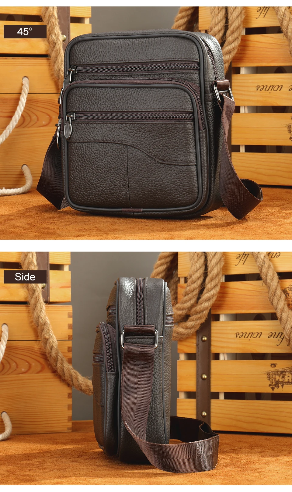 Hot-sale Men's Shoulder Bags Casual Messenger Bag Genuine Leather Gift for Man Hot-sale Men's Shoulder Bags Casual Messenger Bag Genuine Leather Gift for Man