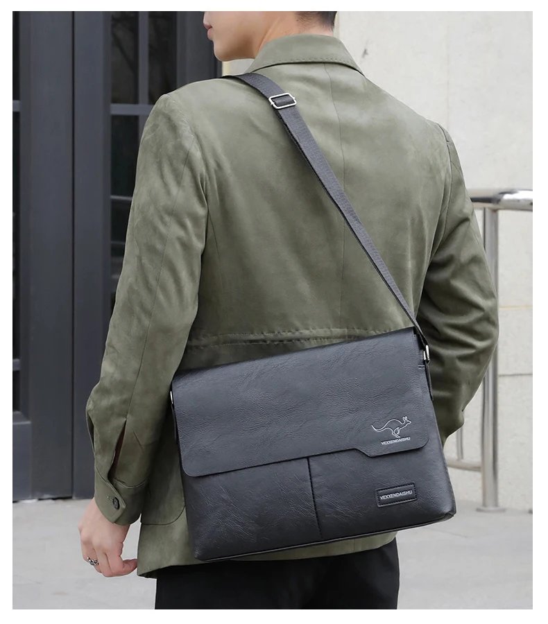 Luxury Brand Men Shoulder Bag For IPAD Leather Business Handbag Men Messenger Bag Large Side Sling Bag Fashion Man Crossbody Bag