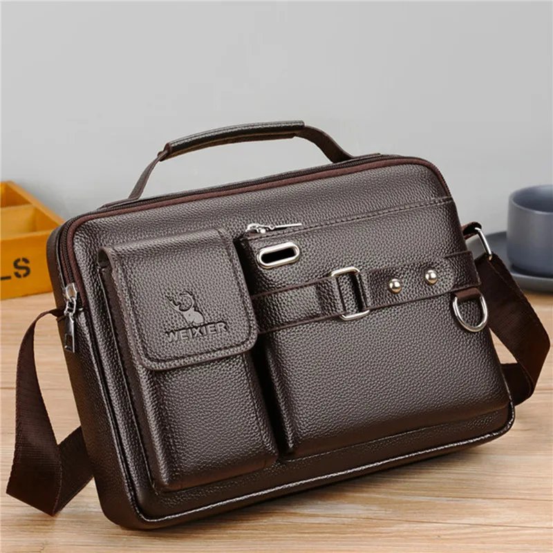 2023 Brand Men Shoulder Bag for 10.4 inches Ipad PU Leather Business Handbags Men Messenger Bags Fashion Man Crossbody Bag