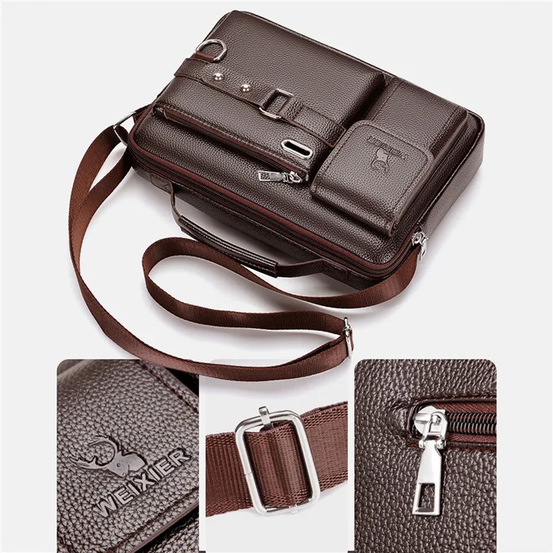 2023 Brand Men Shoulder Bag for 10.4 inches Ipad PU Leather Business Handbags Men Messenger Bags Fashion Man Crossbody Bag
