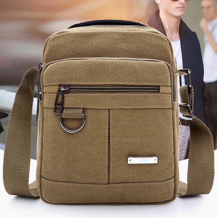 Shoulder Bag Men's New Korean Style Canvas Messenger Bag Outdoor Leisure Travel Portable Shoulder Bag Purse Handbag