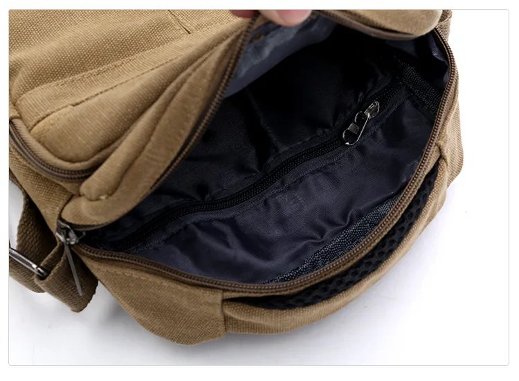 Shoulder Bag Men's New Korean Style Canvas Messenger Bag Outdoor Leisure Travel Portable Shoulder Bag Purse Handbag