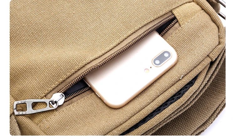 Shoulder Bag Men's New Korean Style Canvas Messenger Bag Outdoor Leisure Travel Portable Shoulder Bag Purse Handbag