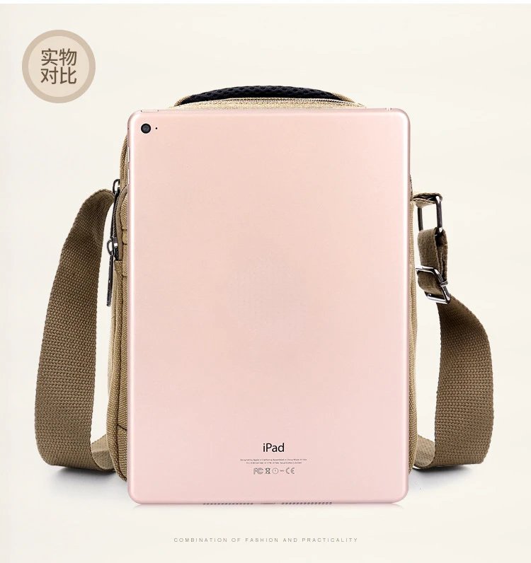 Shoulder Bag Men's New Korean Style Canvas Messenger Bag Outdoor Leisure Travel Portable Shoulder Bag Purse Handbag