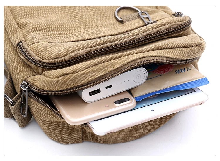 Shoulder Bag Men's New Korean Style Canvas Messenger Bag Outdoor Leisure Travel Portable Shoulder Bag Purse Handbag