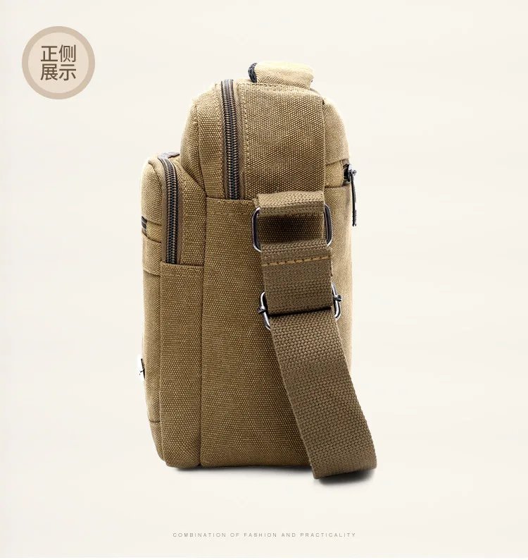 Shoulder Bag Men's New Korean Style Canvas Messenger Bag Outdoor Leisure Travel Portable Shoulder Bag Purse Handbag