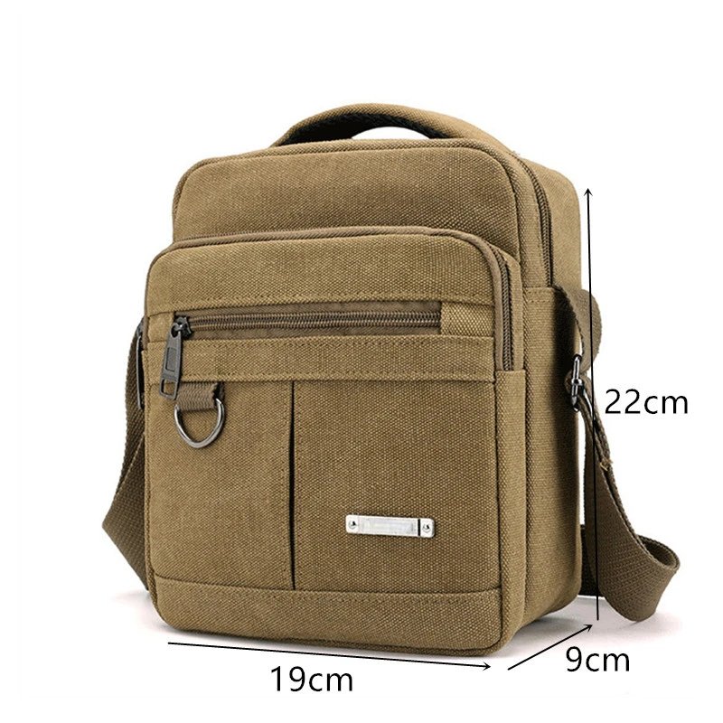 Shoulder Bag Men's New Korean Style Canvas Messenger Bag Outdoor Leisure Travel Portable Shoulder Bag Purse Handbag
