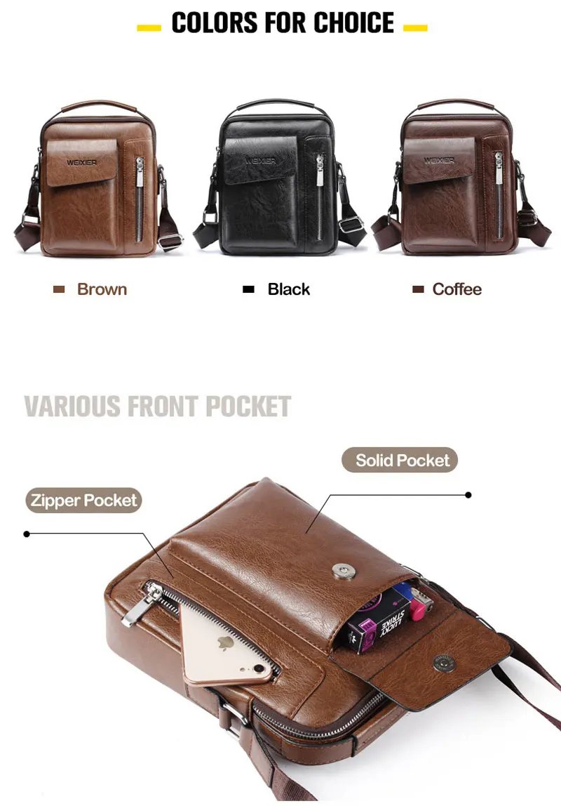 Men Shoulder Bags Crossbody Bag Multi-function Men's Handbags Capacity PU Leather Bag For Male Messenger Bags Tote Bag