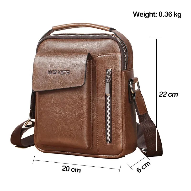 Men Shoulder Bags Crossbody Bag Multi-function Men's Handbags Capacity PU Leather Bag For Male Messenger Bags Tote Bag