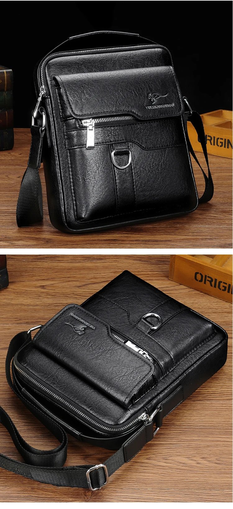 Luxury Brand Men Sling Bag Leather Side Shoulder Bag For Men Husband Gift Business Messenger Crossbody Bag Male Handbag