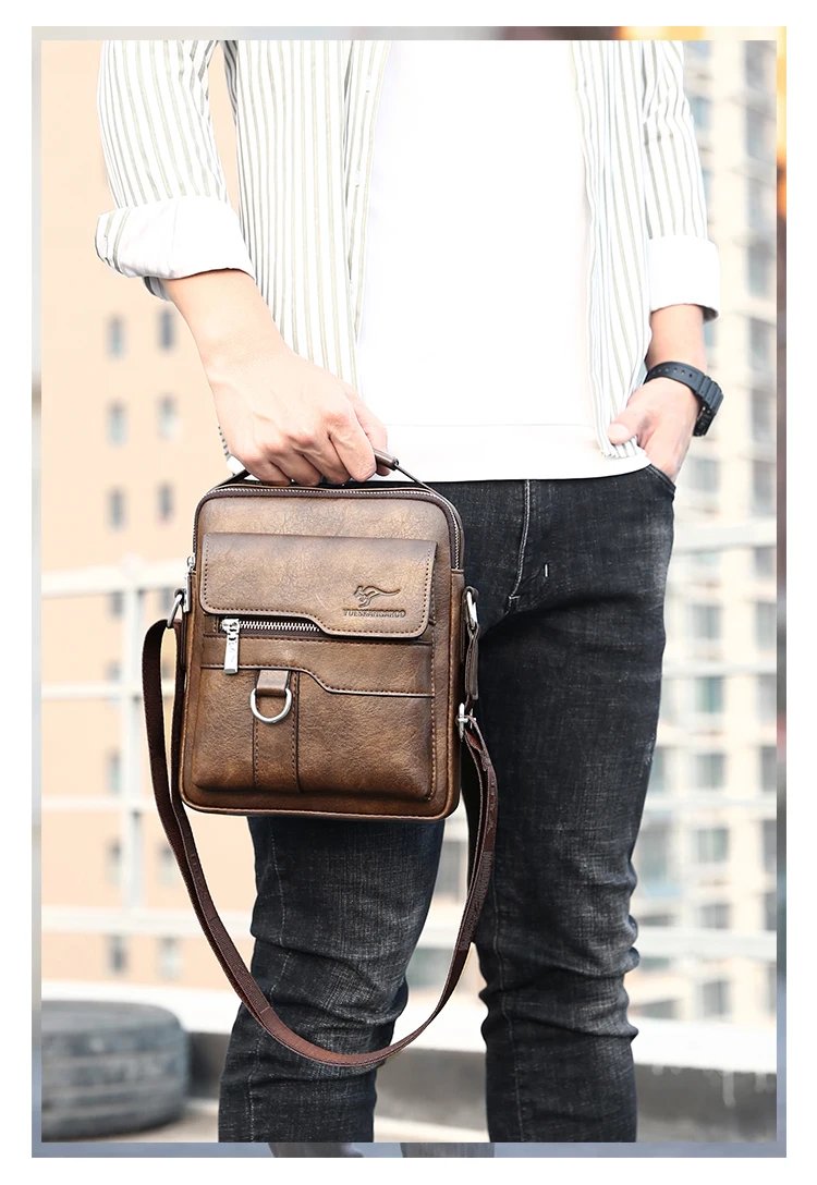Luxury Brand Men Sling Bag Leather Side Shoulder Bag For Men Husband Gift Business Messenger Crossbody Bag Male Handbag