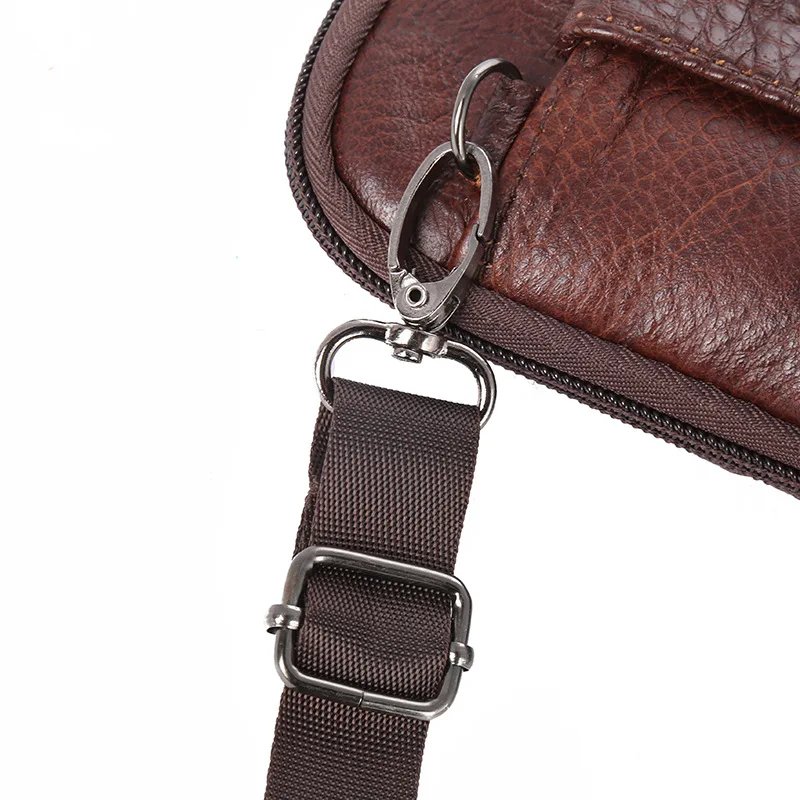 Solid Color Genuine Leather Shoulder Waist Bags Men Fanny Belt Packs Phone Pouch Casual Crossbody Bags сумка мужская