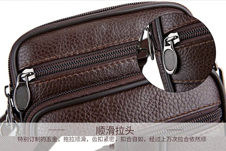 Solid Color Genuine Leather Shoulder Waist Bags Men Fanny Belt Packs Phone Pouch Casual Crossbody Bags сумка мужская