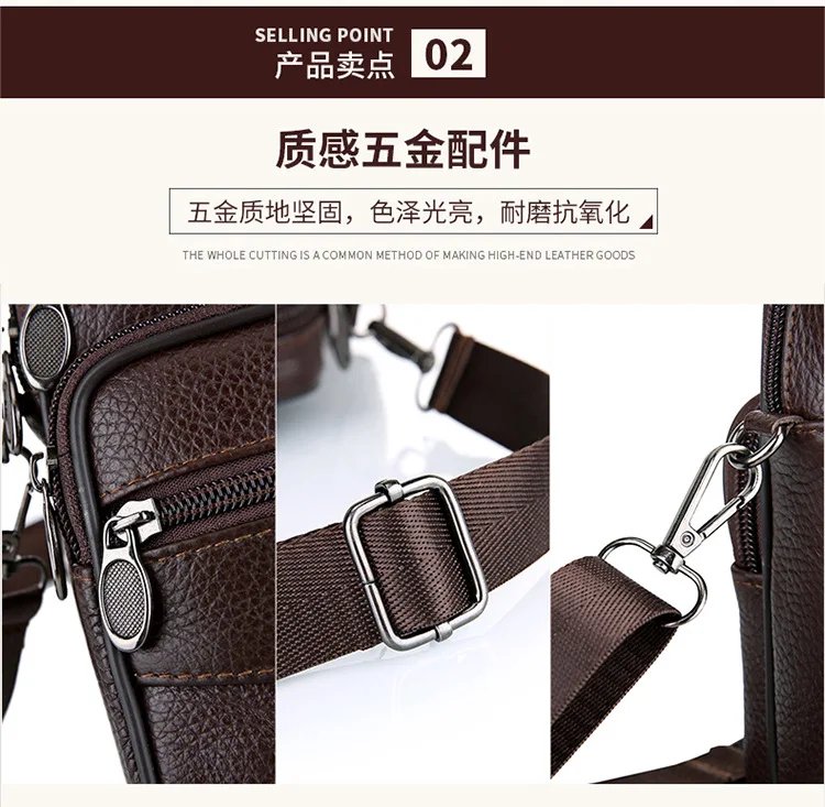 Solid Color Genuine Leather Shoulder Waist Bags Men Fanny Belt Packs Phone Pouch Casual Crossbody Bags сумка мужская