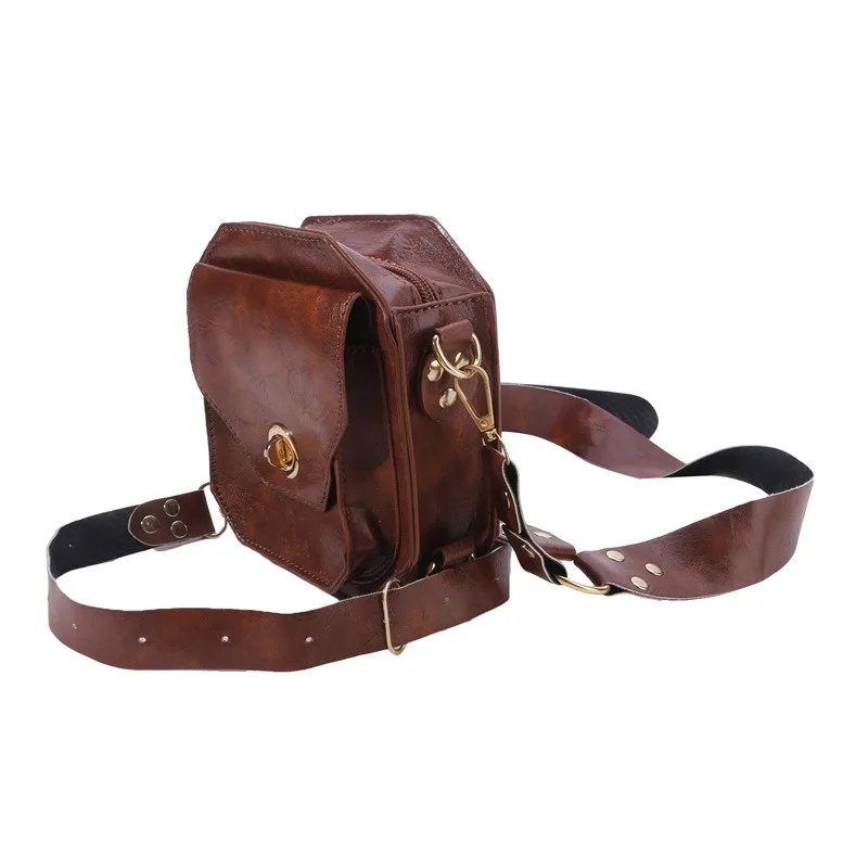 Punk Retro PU Waist Bag Casual Small Square Hip Packs For women's Crossbody Cross Multi-function Outdoor Leg Phone Pouch