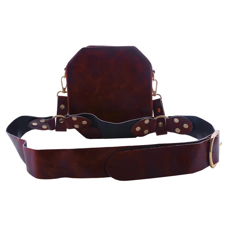 Punk Retro PU Waist Bag Casual Small Square Hip Packs For women's Crossbody Cross Multi-function Outdoor Leg Phone Pouch