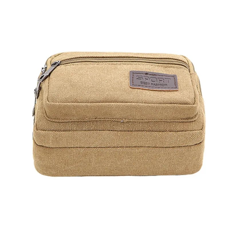 Canvas Waist Bag Outdoor Sports Multifunctional Male Waist Pack High Quality Durable High-capacity Bags Portable Phone Purse