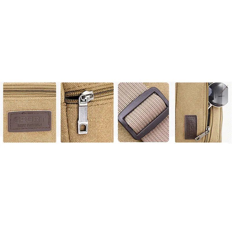 Canvas Waist Bag Outdoor Sports Multifunctional Male Waist Pack High Quality Durable High-capacity Bags Portable Phone Purse