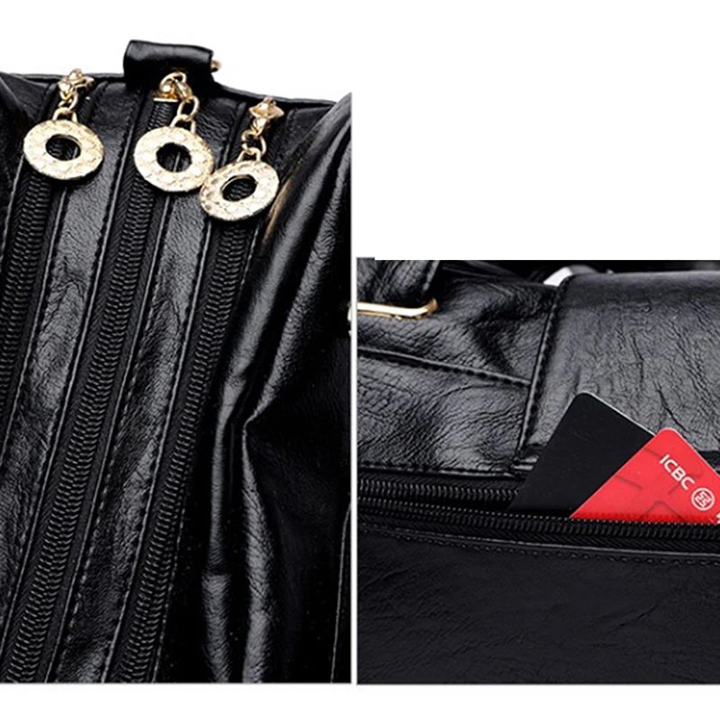 Women Multi-layers Top-handle Bag Quality Leather Handbags Purses Female Luxury Designer Large Capacity Boston Ladies Sac A Main