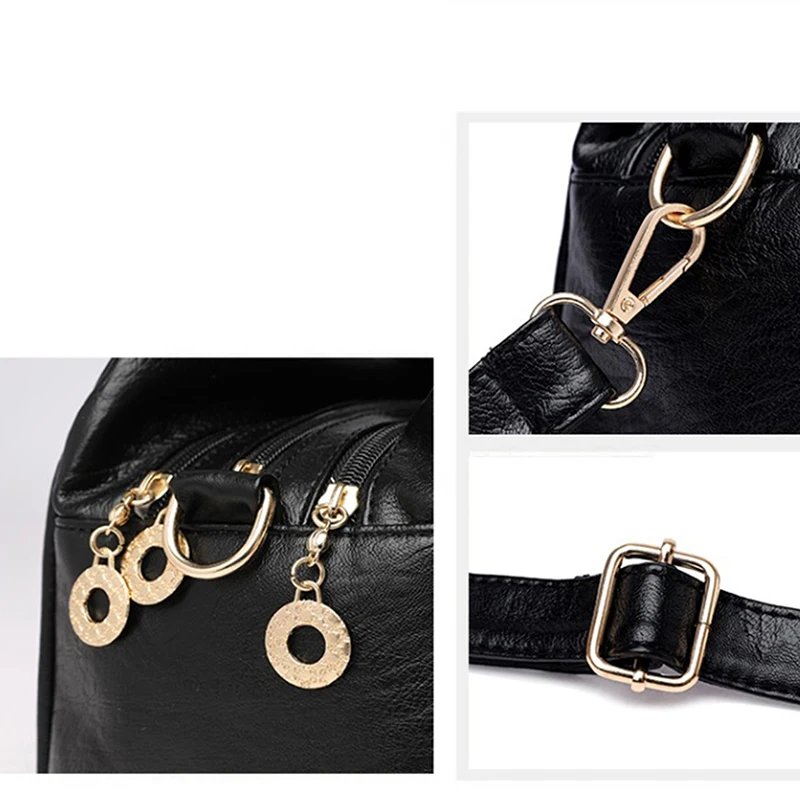 Women Multi-layers Top-handle Bag Quality Leather Handbags Purses Female Luxury Designer Large Capacity Boston Ladies Sac A Main