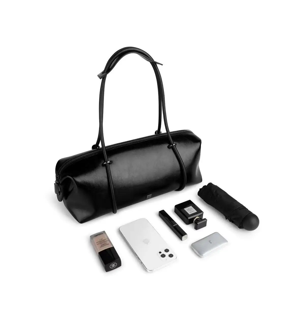 Women Vintage Boston Handbag Pu Leather Motor Tyle Pillow Shoulder Bag Large Capacity Simple Black Square Bags for Hot Girl New