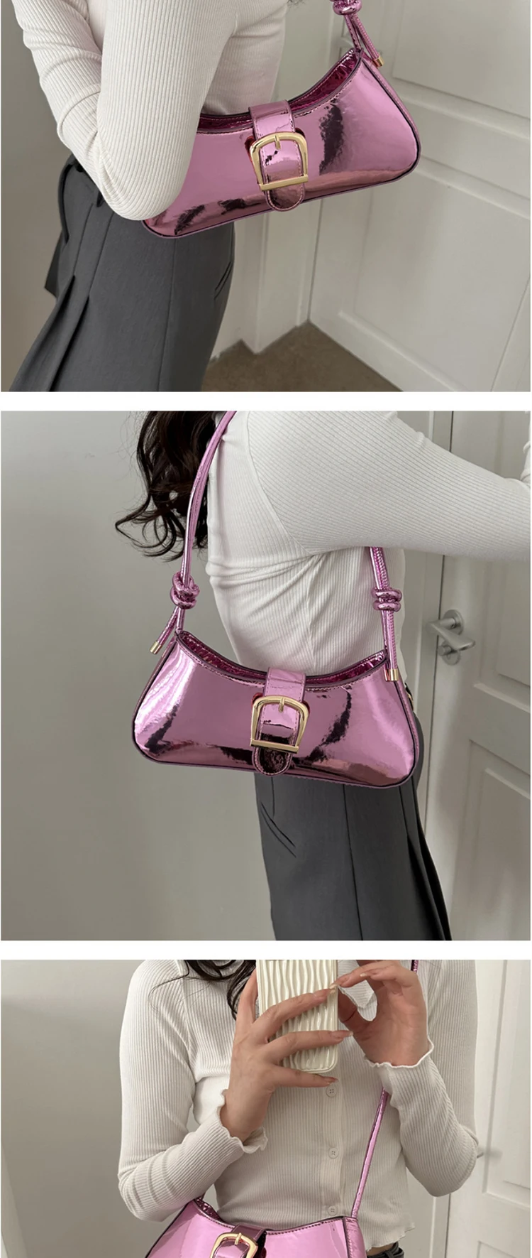 Women's Handbags New Shoulder Bag Retro Design Stone Pattern Armpit Bag Party Fashion Handbag Crocodile Embossed Baguette Bag Women's Handbags New Shoulder Bag Retro Design Stone Pattern Armpit Bag Party Fashion Handbag Crocodile Embossed Baguette Bag