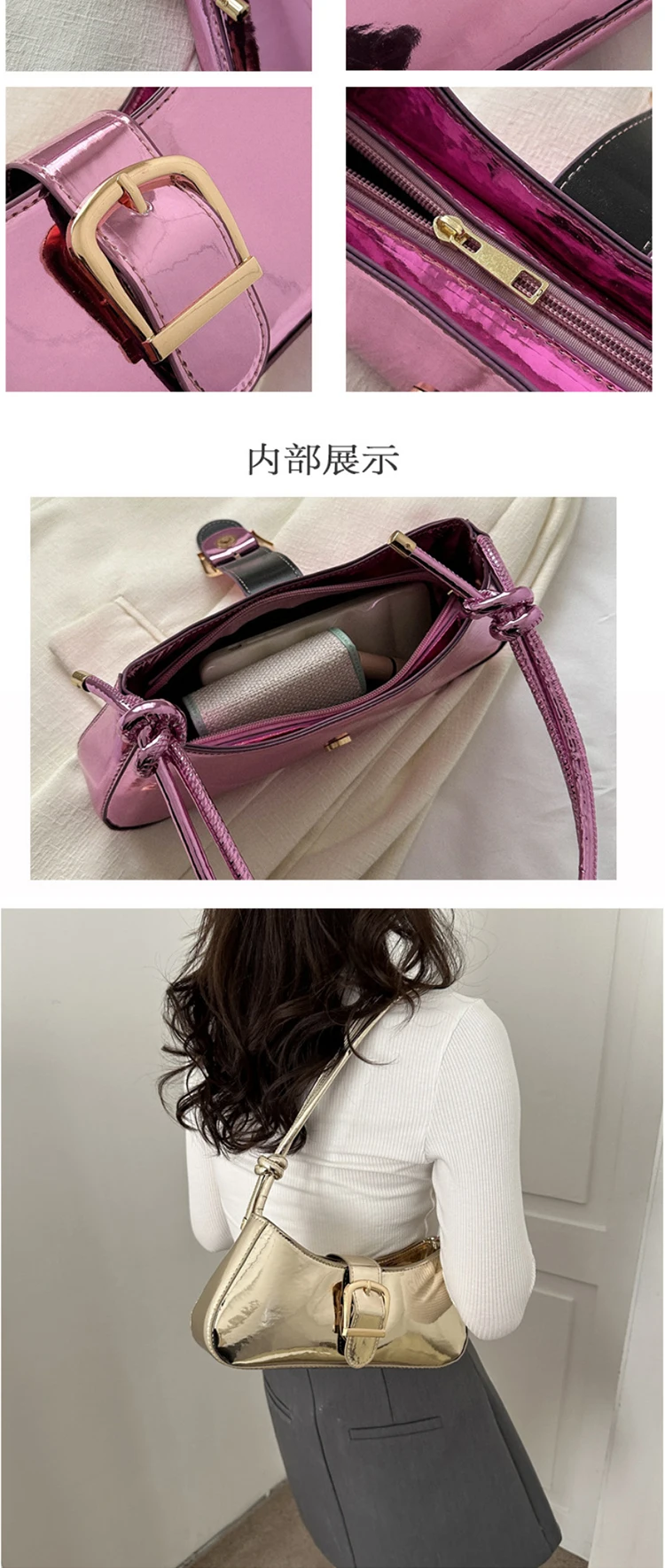 Women's Handbags New Shoulder Bag Retro Design Stone Pattern Armpit Bag Party Fashion Handbag Crocodile Embossed Baguette Bag Women's Handbags New Shoulder Bag Retro Design Stone Pattern Armpit Bag Party Fashion Handbag Crocodile Embossed Baguette Bag