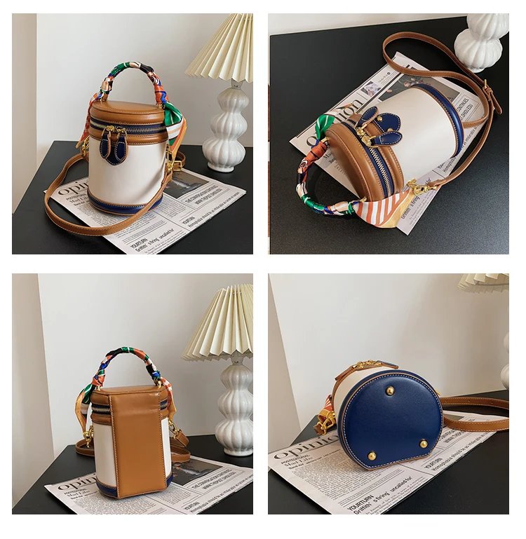 Bucket bag female new 2023 fashion cross-body niche cylinder one-shoulder portable