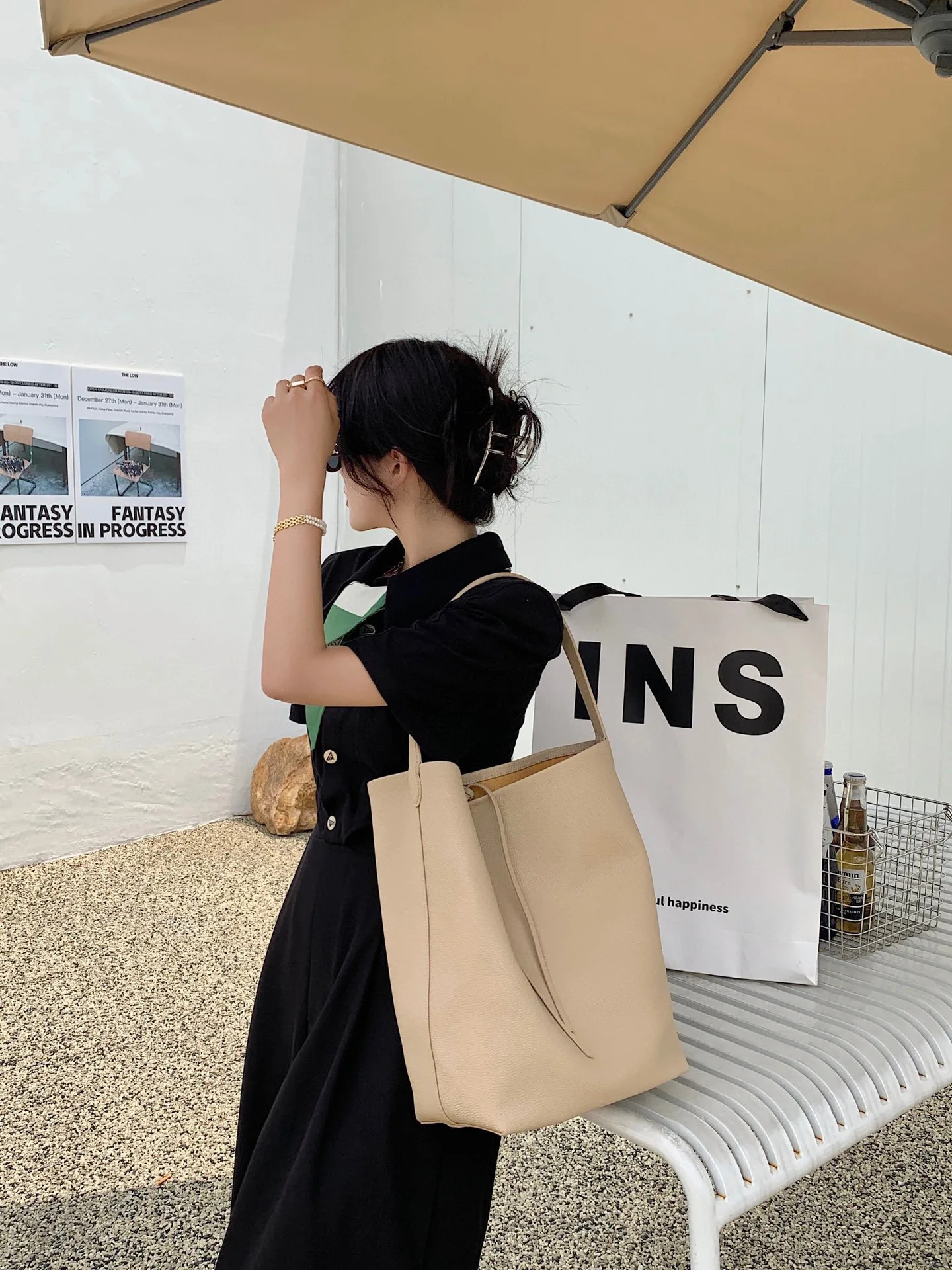 Motingsome Soft Cowhdie Minimalism Women Bucket Bag Elegant French Style Lady Large Tote Bag Luxury Thick Real Leather Bag 2022 Motingsome Soft Cowhdie Minimalism Women Bucket Bag Elegant French Style Lady Large Tote Bag Luxury Thick Real Leather Bag 2022