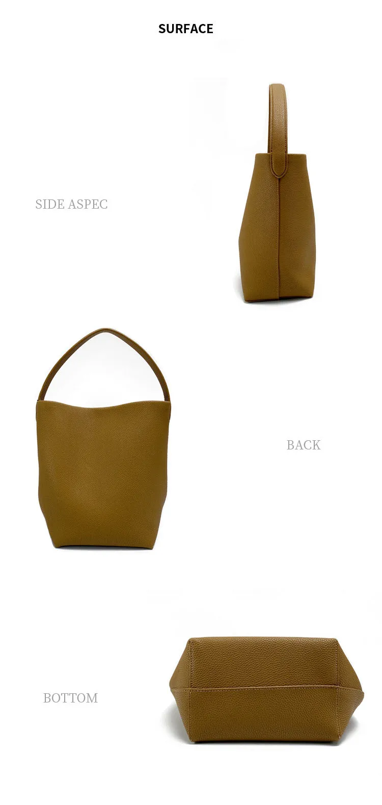 Motingsome Soft Cowhdie Minimalism Women Bucket Bag Elegant French Style Lady Large Tote Bag Luxury Thick Real Leather Bag 2022 Motingsome Soft Cowhdie Minimalism Women Bucket Bag Elegant French Style Lady Large Tote Bag Luxury Thick Real Leather Bag 2022