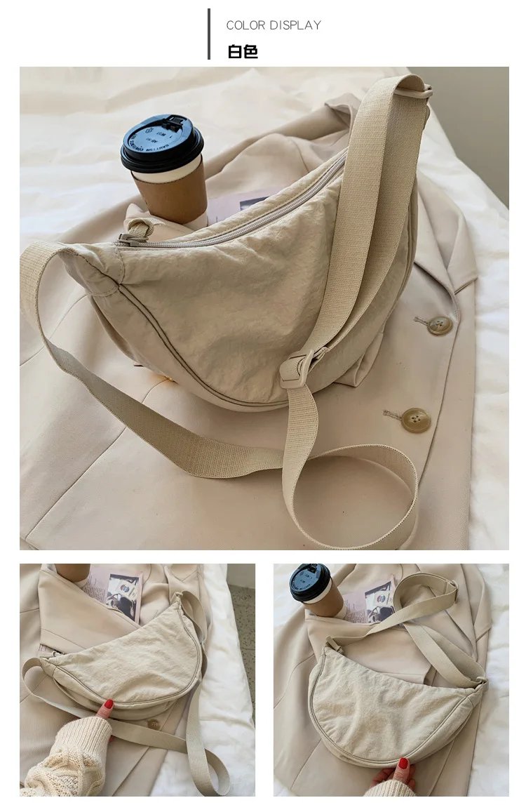 Casual Nylon Hobos Crossbody Bag for Women Designer Shoulder Bags Large Capacity Tote Lady Travel Shopper Bag Female Purses 2023