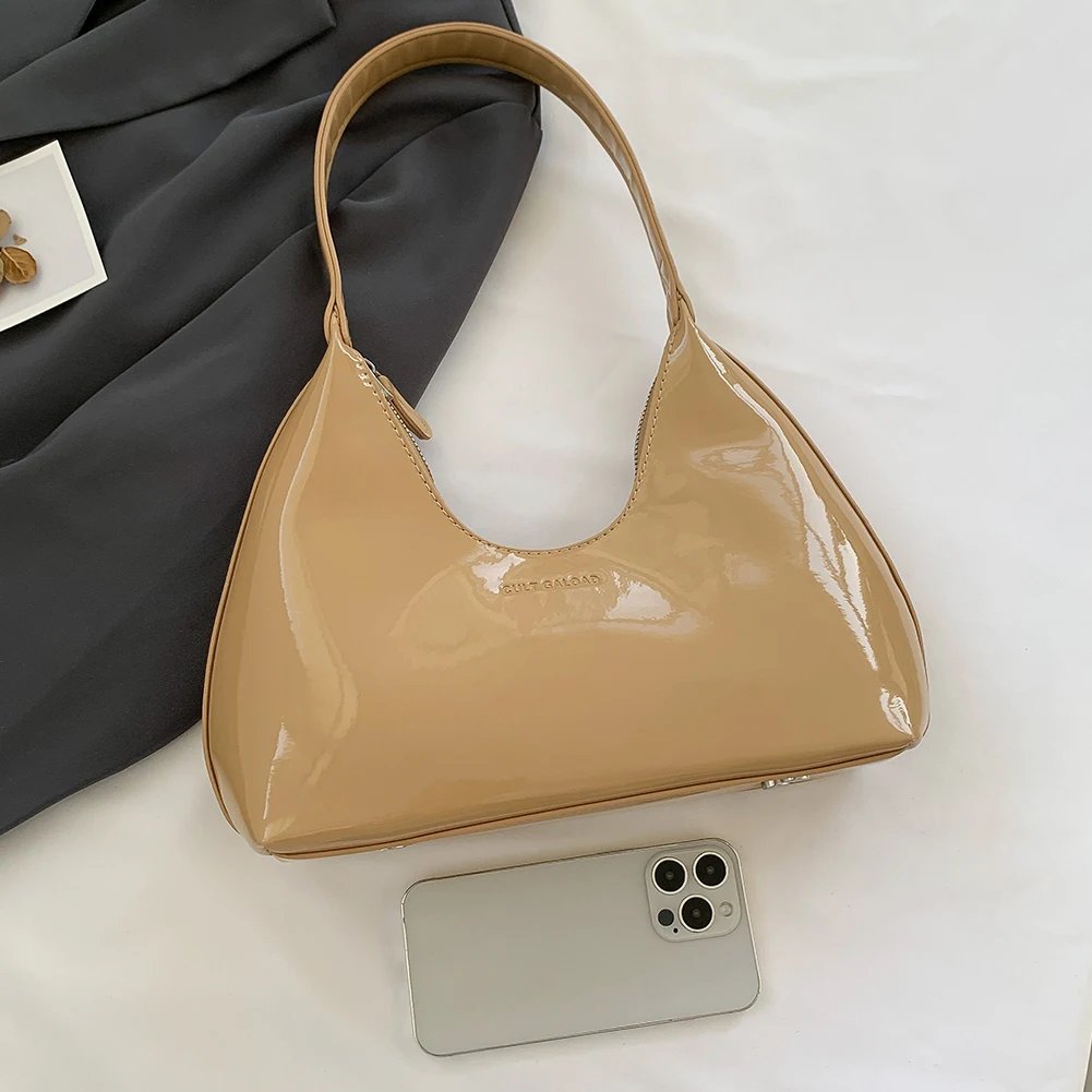 Women's Bag Patent Leather Tote Bag Versatile Fashion Shoulder Bag Satchel Hobo Bag Girl Brand Designer Zipper Small Handbags