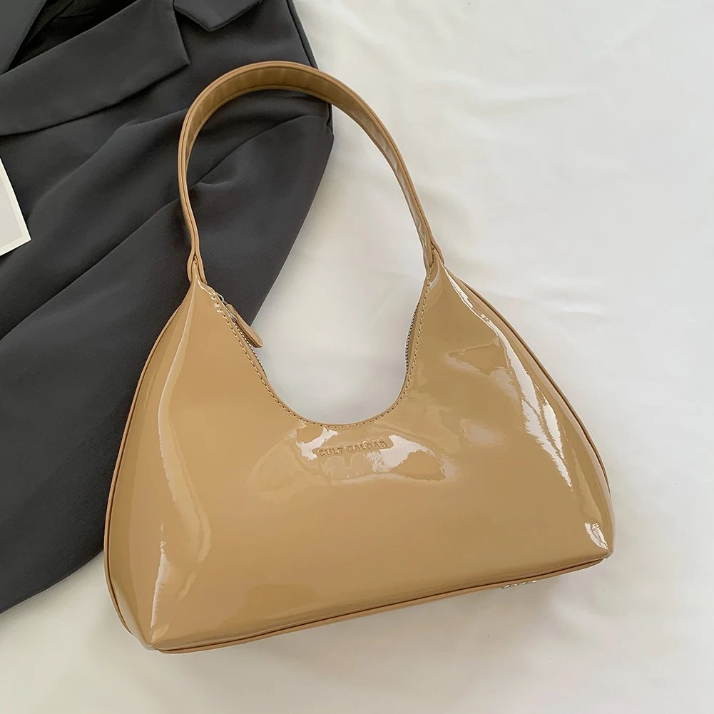 Women's Bag Patent Leather Tote Bag Versatile Fashion Shoulder Bag Satchel Hobo Bag Girl Brand Designer Zipper Small Handbags