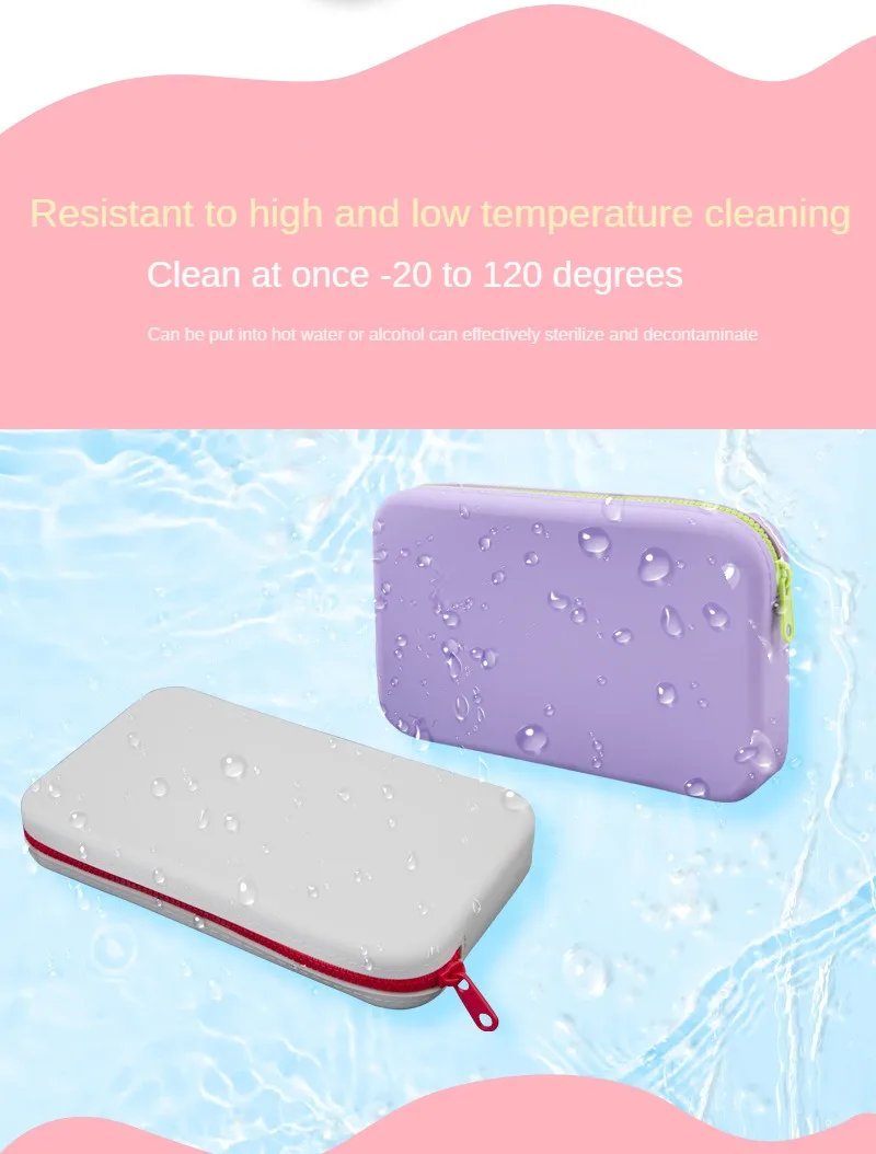 Small Square Silicone Cosmetic Storage Bag  Large Capacity Travel Makeup Brush Holder Portable Cosmetic Waterproof Organizer