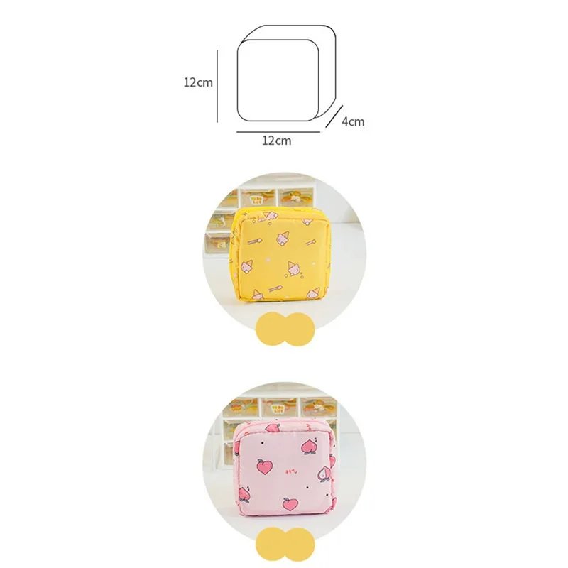 Girls Diaper Sanitary Napkin Storage Bag Nylon Sanitary Pads Package Bags Coin Purse Jewelry Organizer Credit Card Pouch Case
