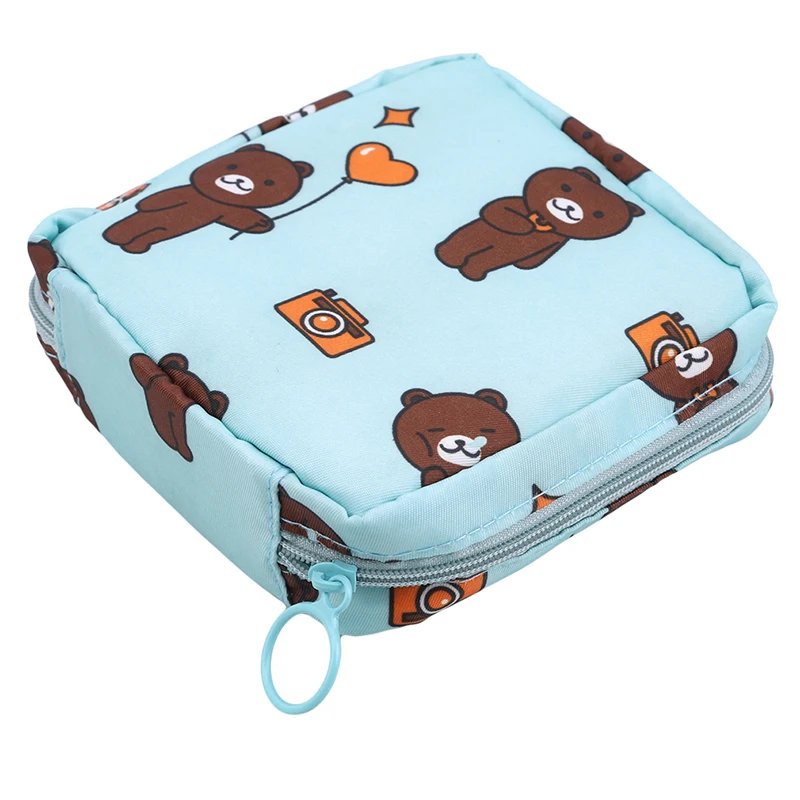 Girls Diaper Sanitary Napkin Storage Bag Nylon Sanitary Pads Package Bags Coin Purse Jewelry Organizer Credit Card Pouch Case