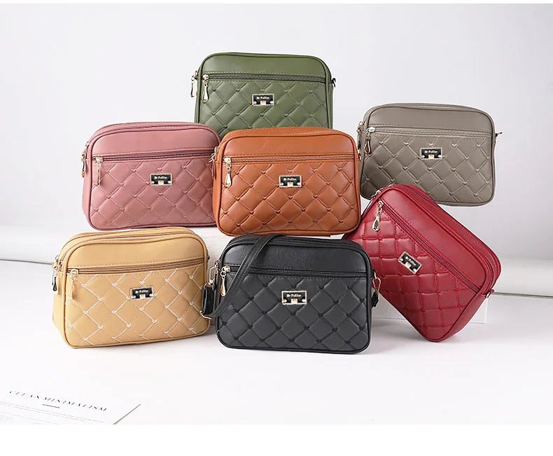 2024 Women's One Shoulder Small Square Handbag New Cross Border Foreign Trade Lingge PU Crossbody Versatile Small Messenger Bag 2024 Women's One Shoulder Small Square Handbag New Cross Border Foreign Trade Lingge PU Crossbody Versatile Small Messenger Bag