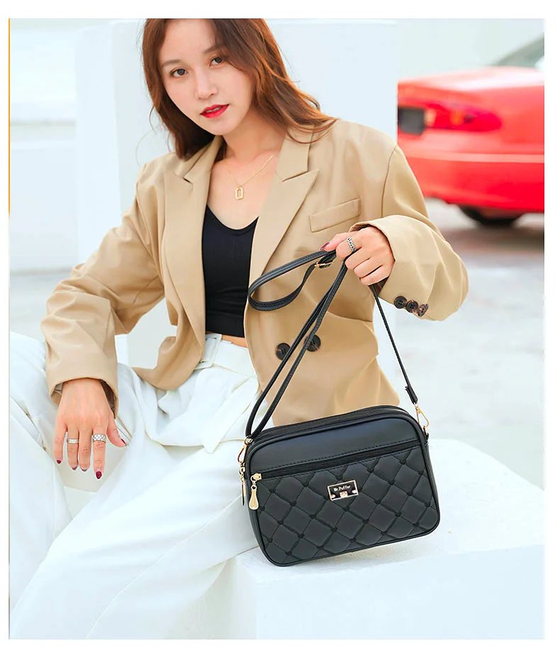2024 Women's One Shoulder Small Square Handbag New Cross Border Foreign Trade Lingge PU Crossbody Versatile Small Messenger Bag 2024 Women's One Shoulder Small Square Handbag New Cross Border Foreign Trade Lingge PU Crossbody Versatile Small Messenger Bag