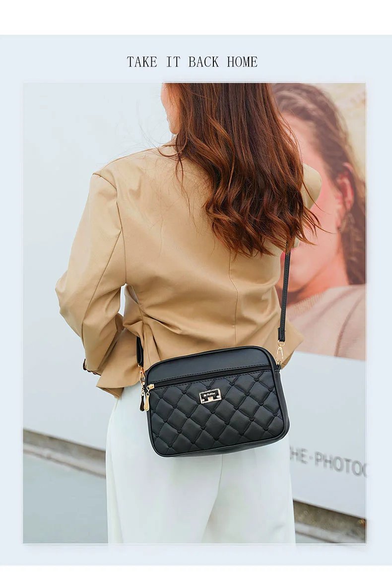 2024 Women's One Shoulder Small Square Handbag New Cross Border Foreign Trade Lingge PU Crossbody Versatile Small Messenger Bag 2024 Women's One Shoulder Small Square Handbag New Cross Border Foreign Trade Lingge PU Crossbody Versatile Small Messenger Bag