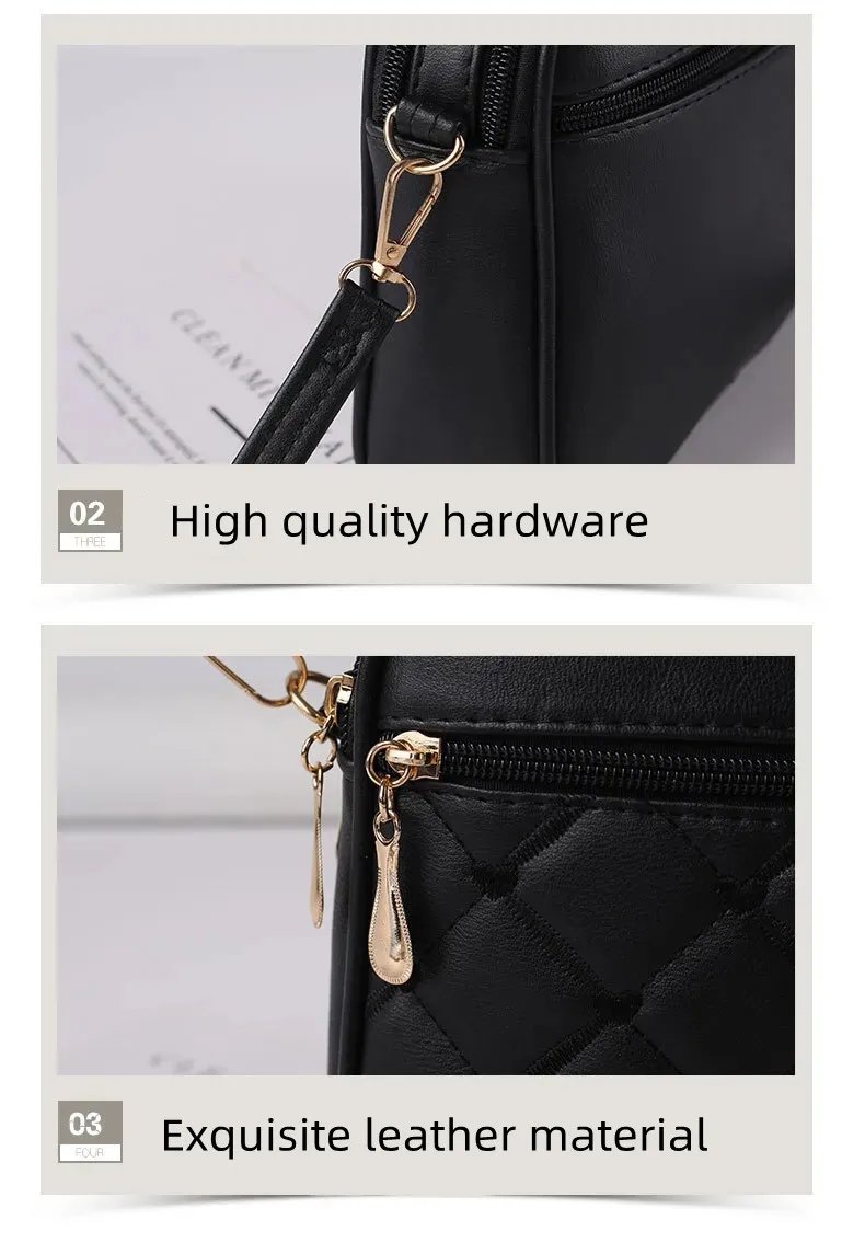 2024 Women's One Shoulder Small Square Handbag New Cross Border Foreign Trade Lingge PU Crossbody Versatile Small Messenger Bag 2024 Women's One Shoulder Small Square Handbag New Cross Border Foreign Trade Lingge PU Crossbody Versatile Small Messenger Bag
