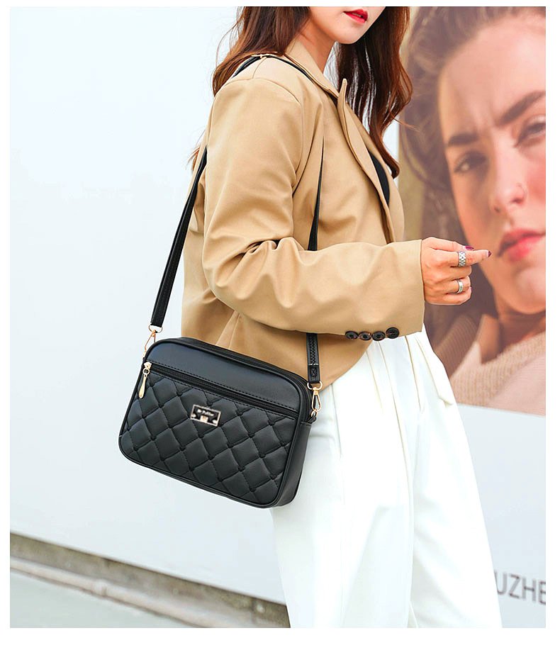 2024 Women's One Shoulder Small Square Handbag New Cross Border Foreign Trade Lingge PU Crossbody Versatile Small Messenger Bag 2024 Women's One Shoulder Small Square Handbag New Cross Border Foreign Trade Lingge PU Crossbody Versatile Small Messenger Bag